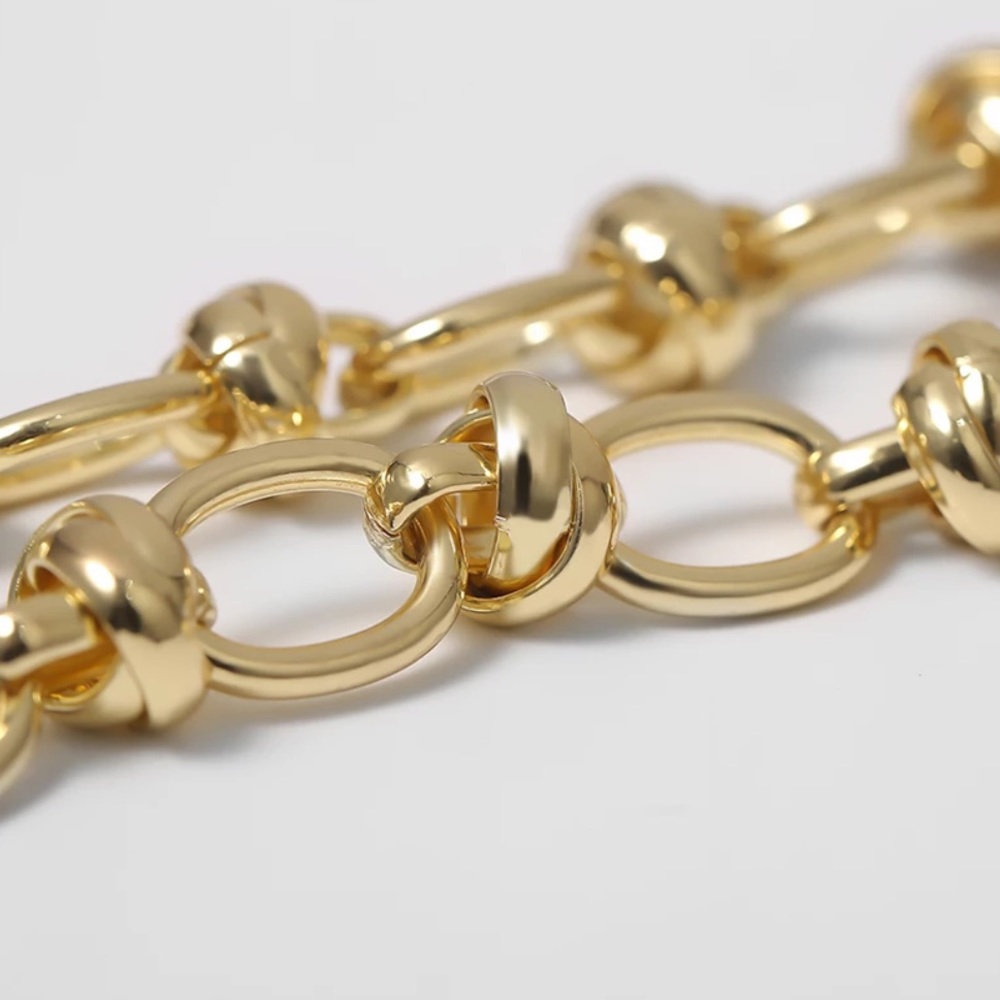 NEW 18K GOLD LAYERED THICK CHAIN CHOKER NECKLACE - Picture 6 of 10